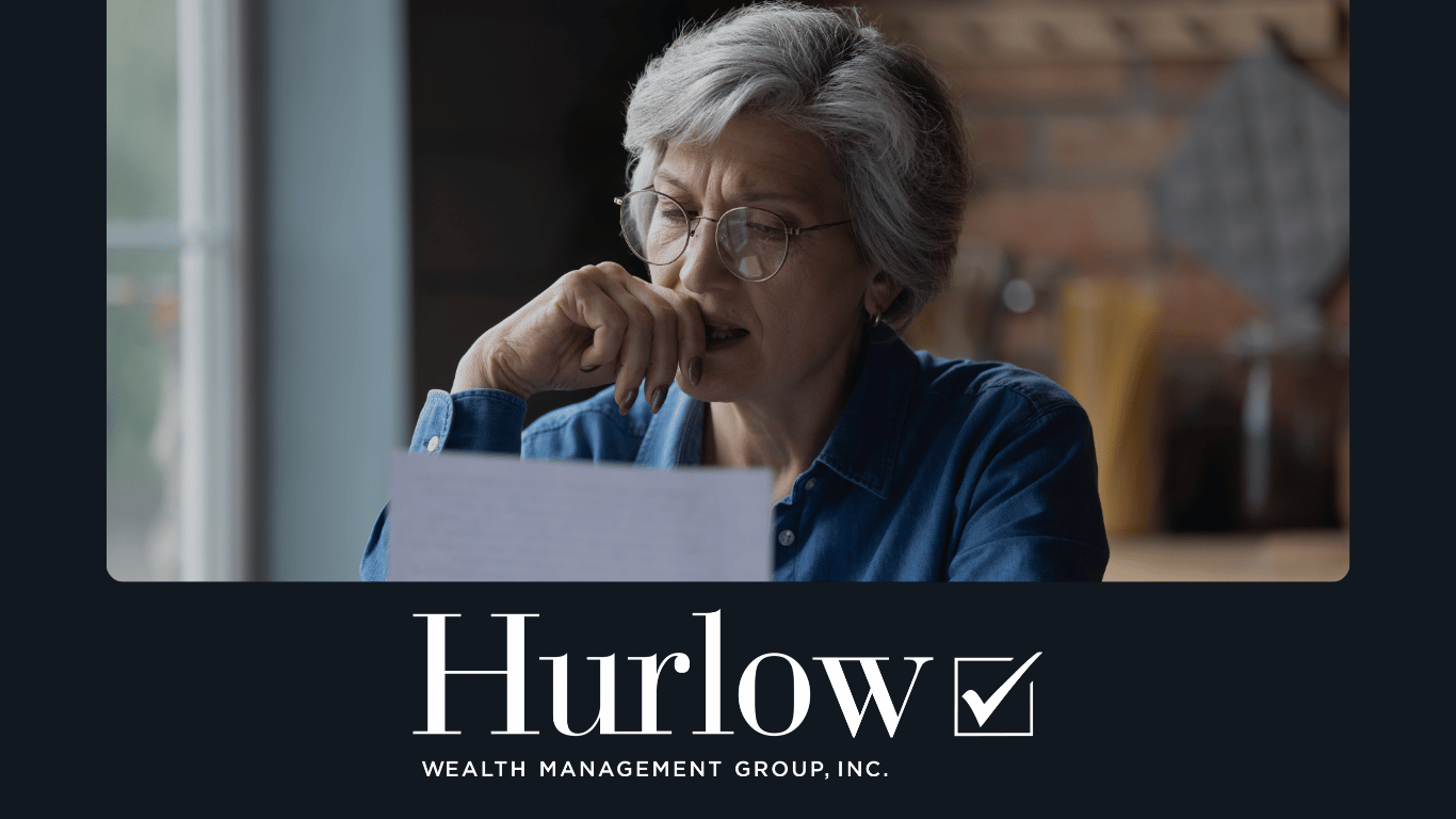 Older woman looking at a surprise tax bill